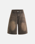 Colorful Rhinestone Washed Jeans Shorts | Inflation Streetwear