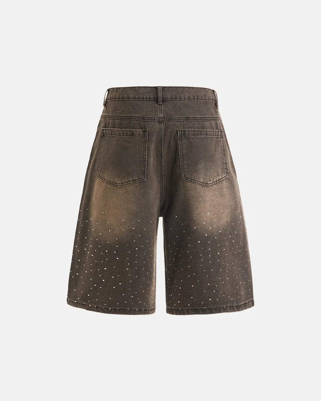 Colorful Rhinestone Washed Jeans Shorts | Inflation Streetwear