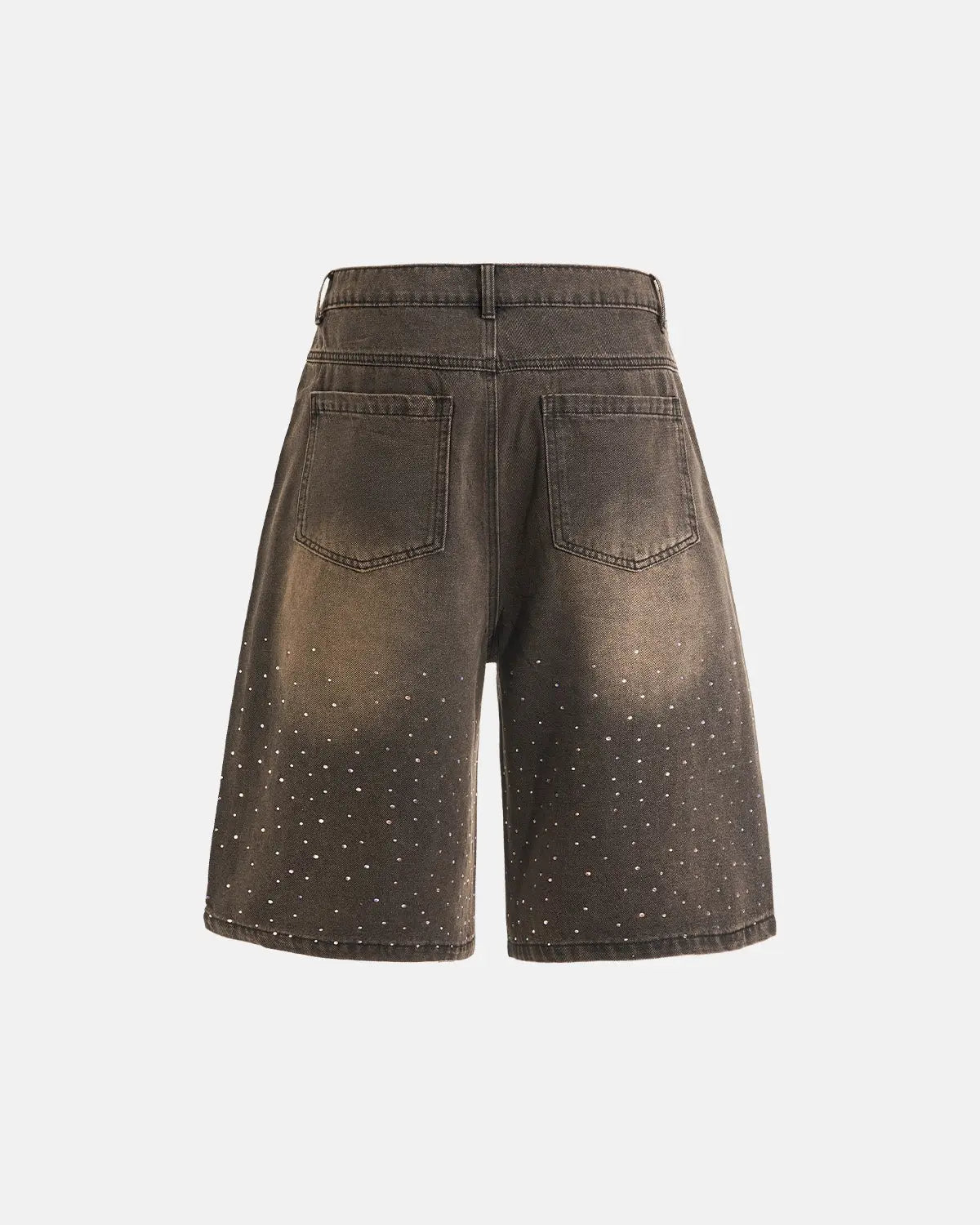 Colorful Rhinestone Washed Jeans Shorts | Inflation Streetwear