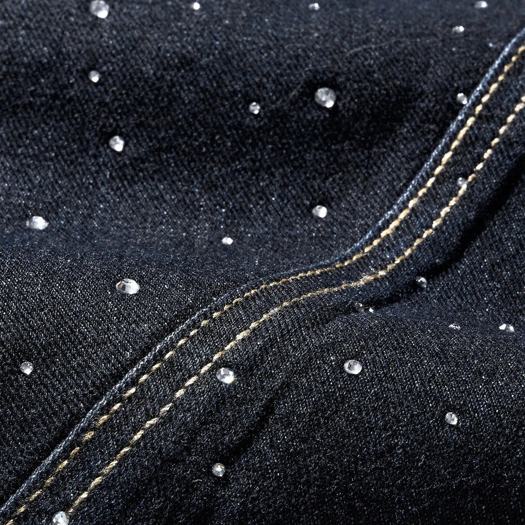 Leopard Patch Rhinestone Barrel Jeans | Inflation Streetwear