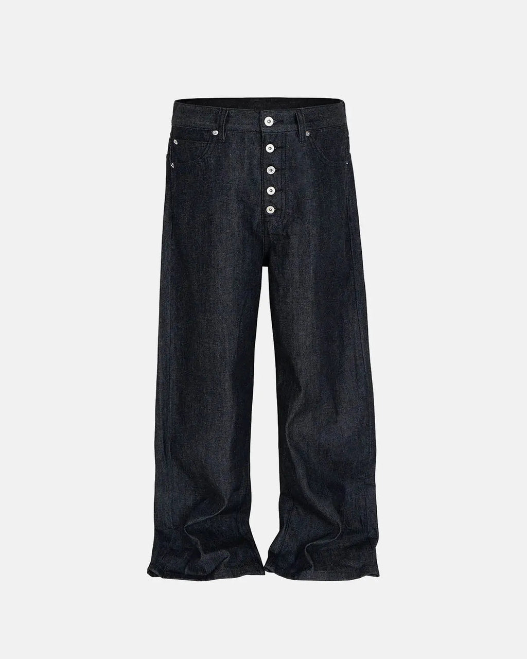 Buttons Up Raw Baggy Jeans | Inflation Streetwear