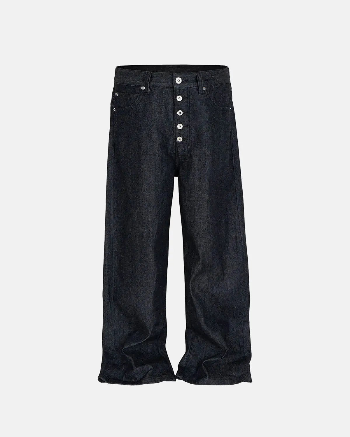Buttons Up Raw Baggy Jeans | Inflation Streetwear