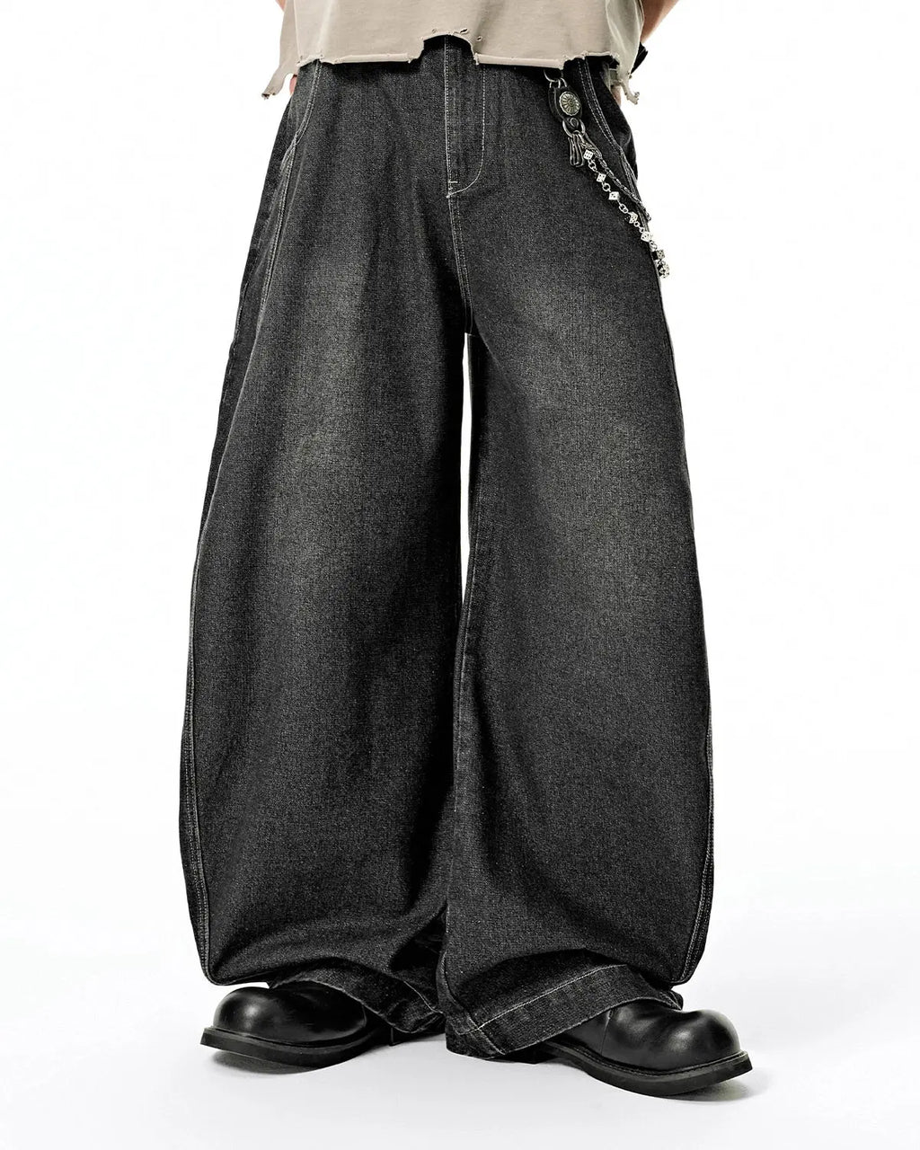 INFLATION Washed Barrel Baggy Jeans