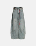 Acid Wash Stitching Baggy Jeans | Inflation Streetwear