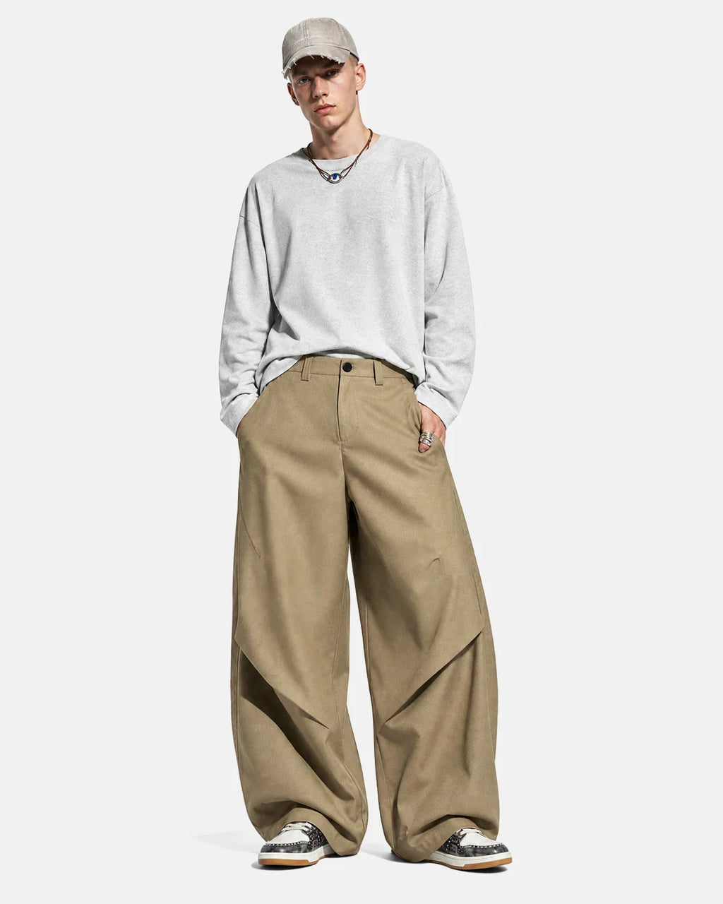 Pleated Barrel Tailored Pants | Inflation Streetwear