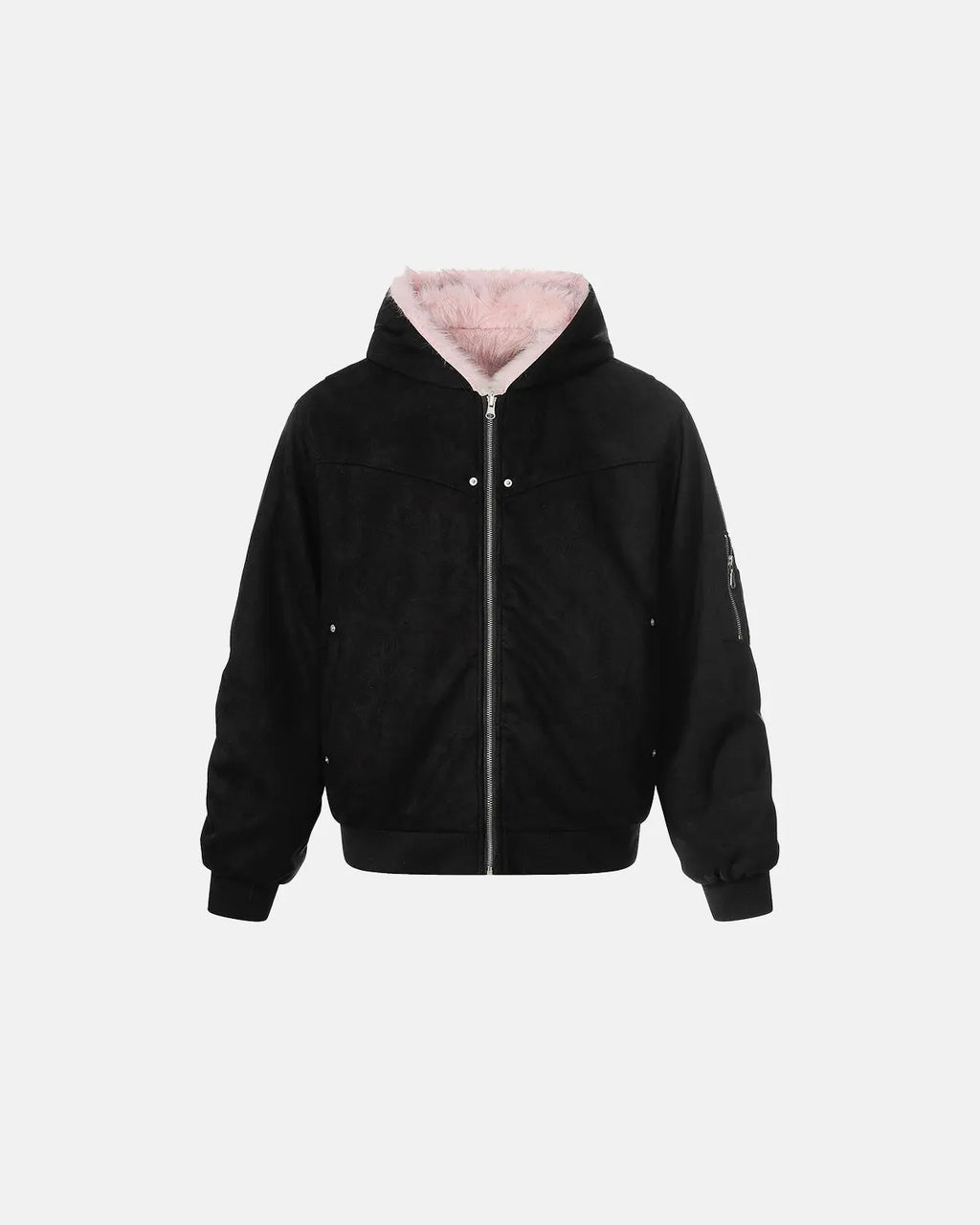 Reversible Faux Fur Hooded Jacket |  Inflation Streetwear