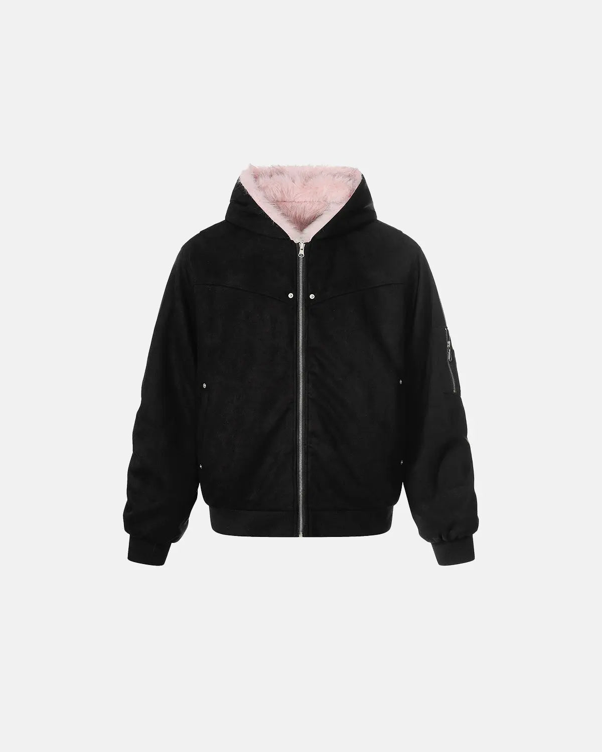 Reversible Faux Fur Hooded Jacket |  Inflation Streetwear