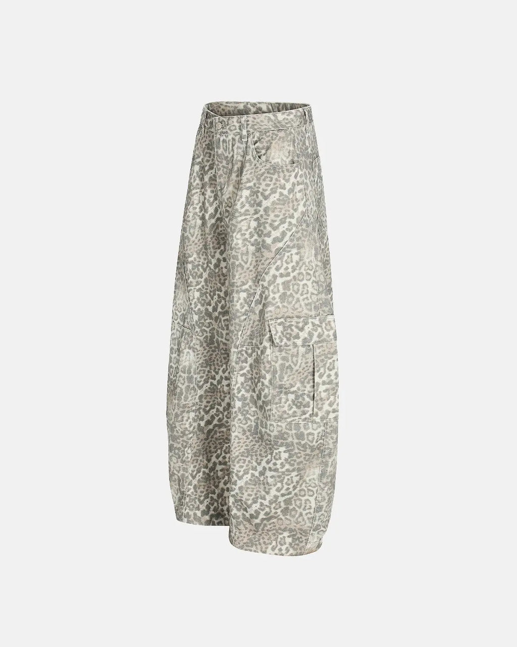 Leopard Pattern Cargo Barrel Pants | INFLATION Streetwear
