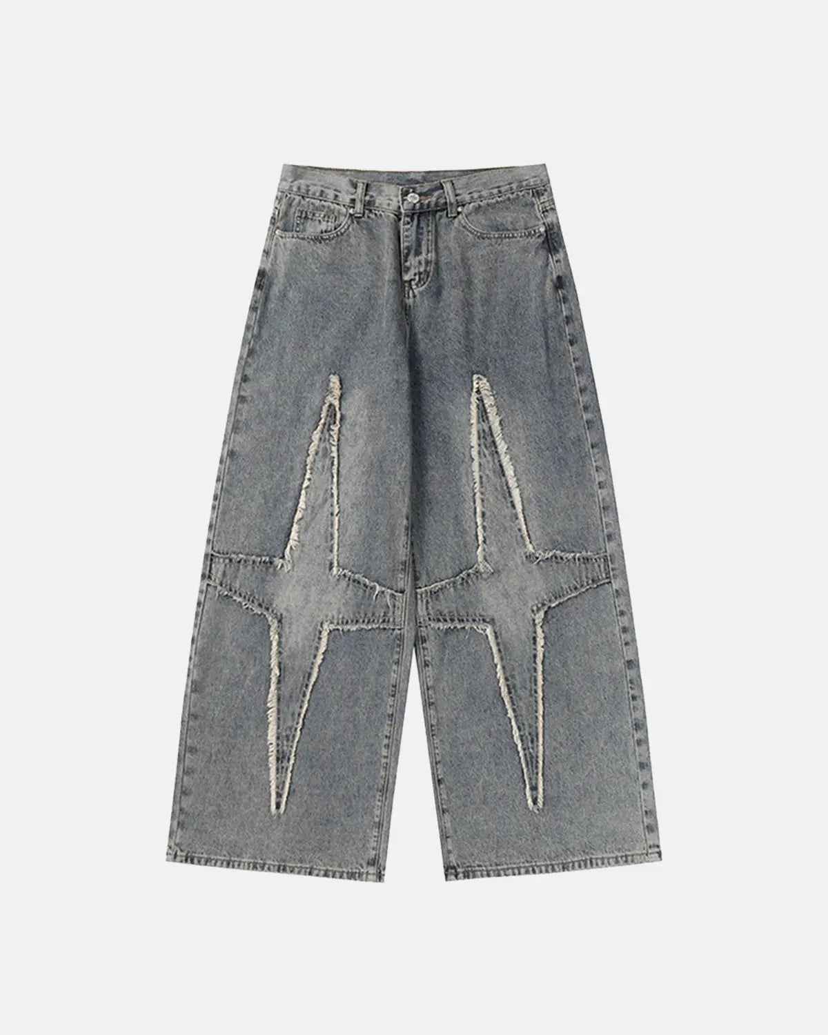 Star Patched Baggy Jeans | Inflation Streetwear
