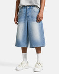 Blue Rhinestone Baggy Jeans Shorts | Inflation Streetwear