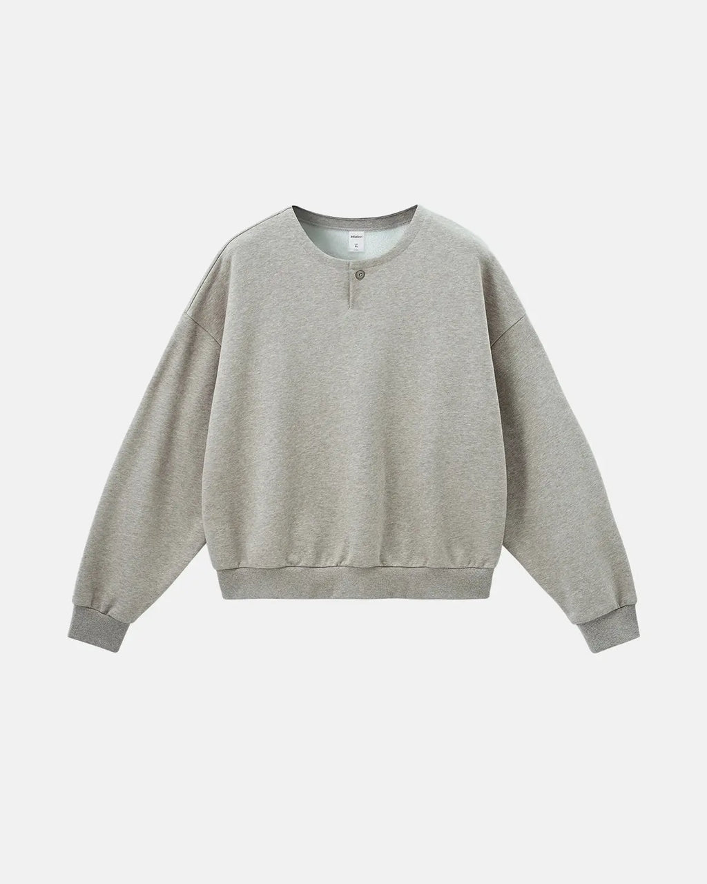 Boxy Fit Henley Collar Sweatshirt | Inflation Streetwear