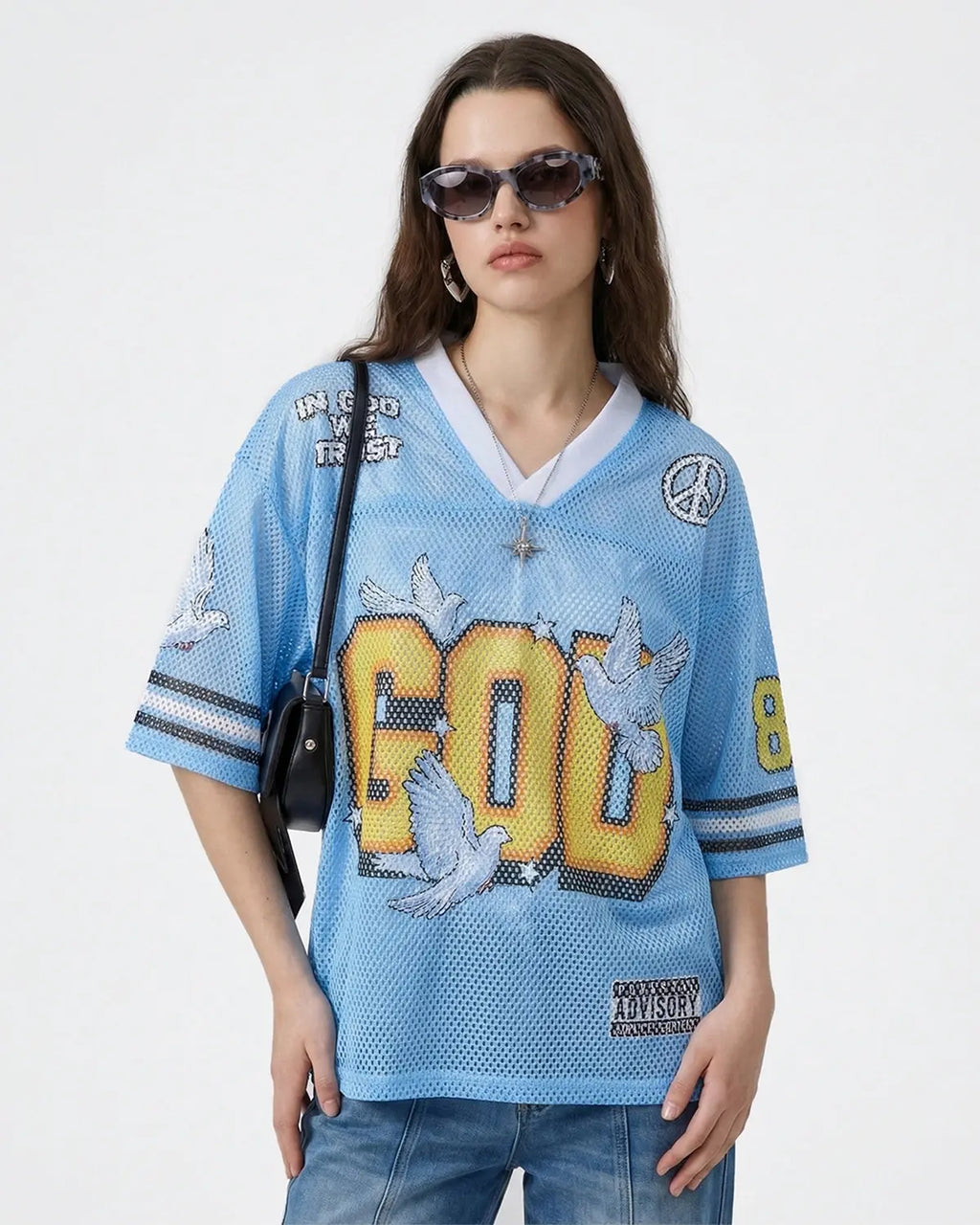 Dove Graphic Mesh Football Jersey | Inflation Streetwear