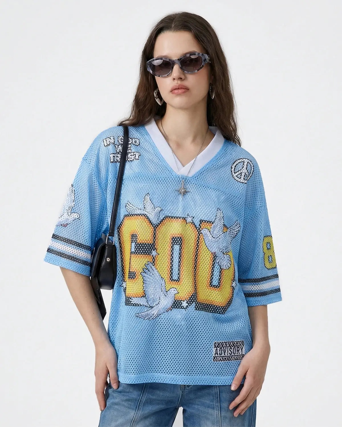 Dove Graphic Mesh Football Jersey | Inflation Streetwear