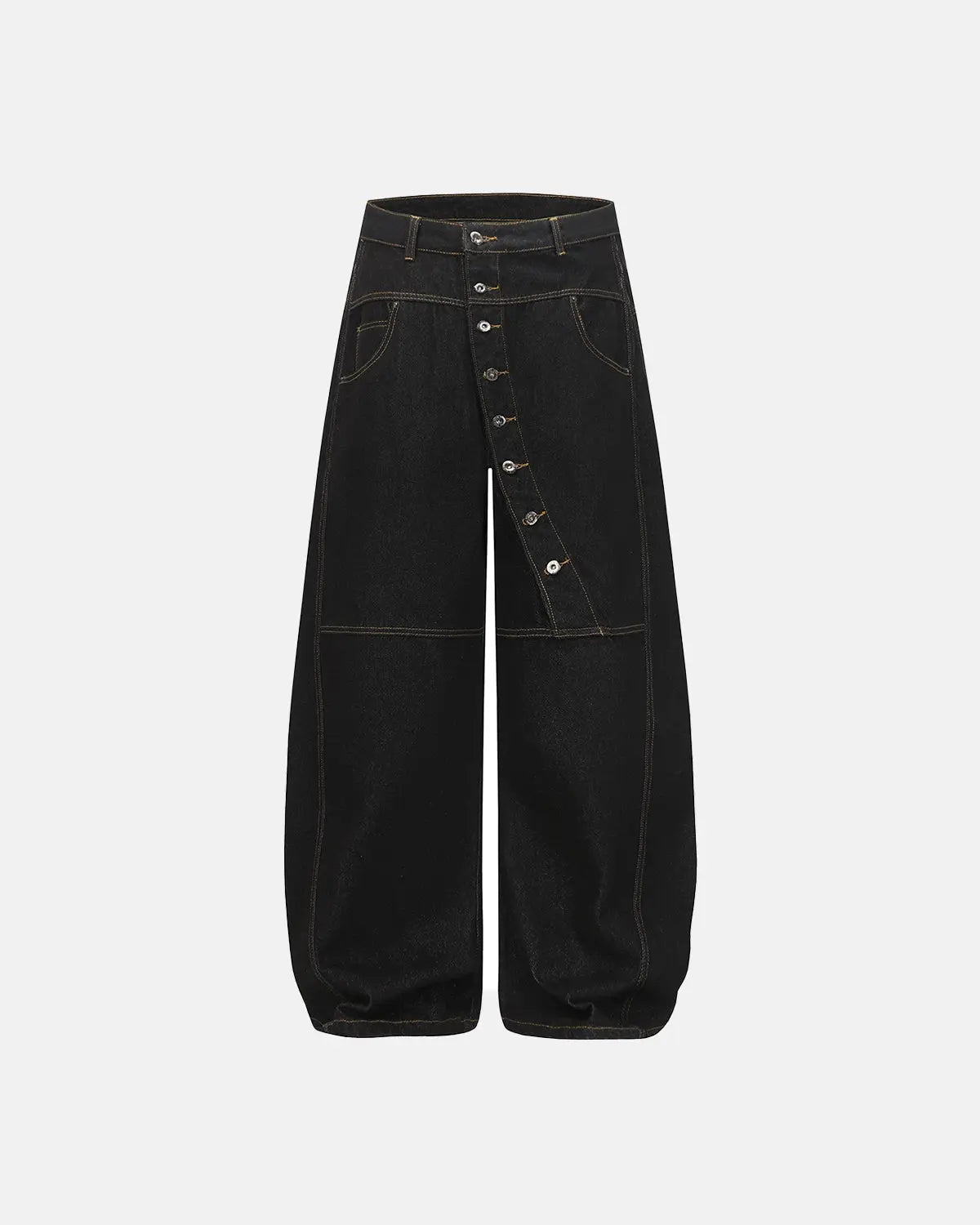 Buttons Up Raw Baggy Jeans | Inflation Streetwear