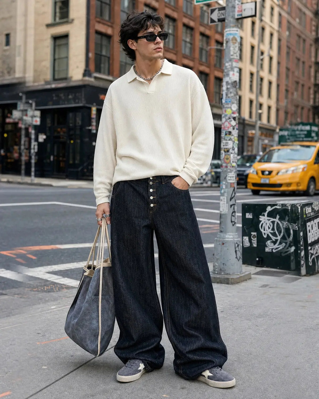 Black Buttons Up Barrel Baggy Jeans | Inflation Streetwear