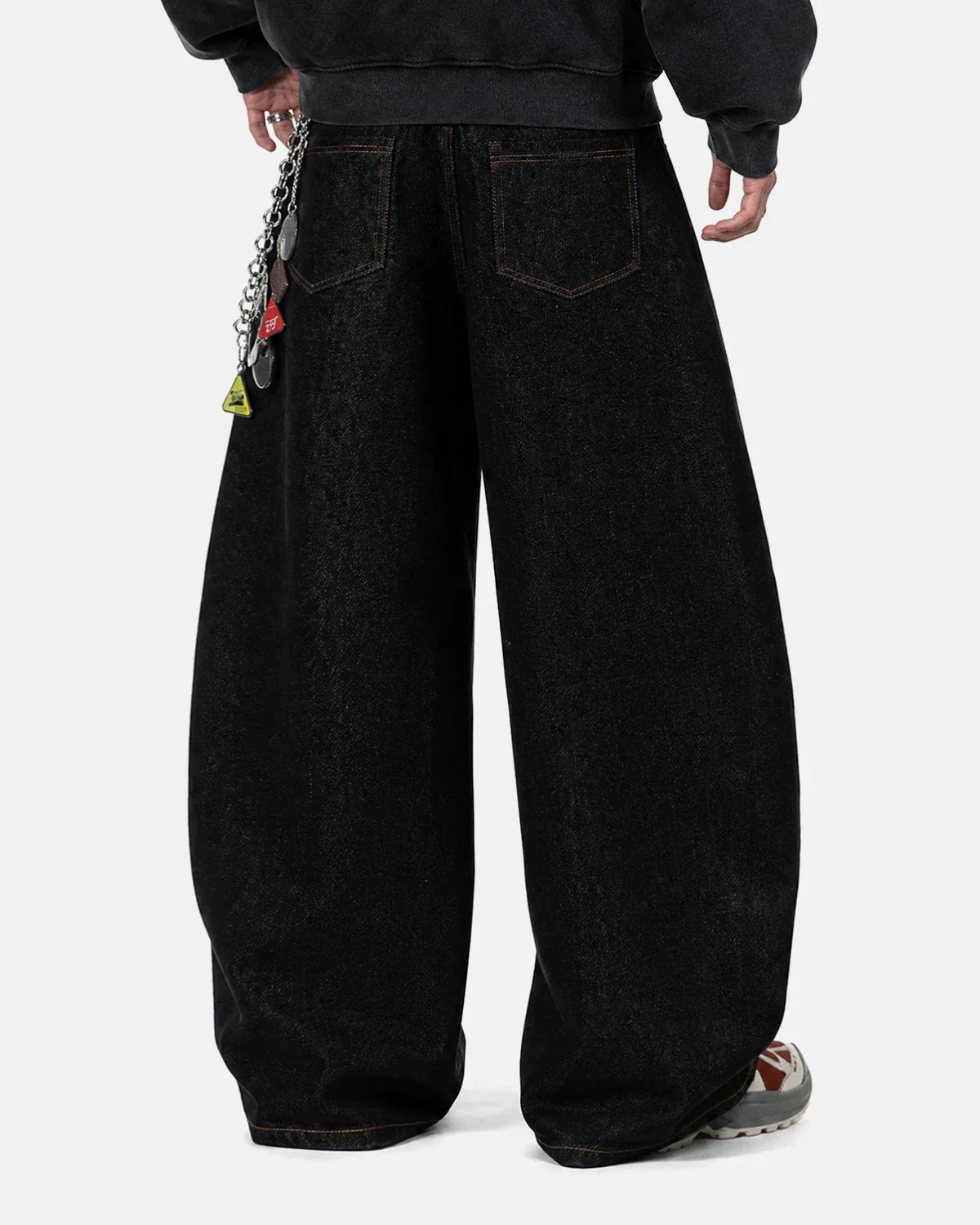 Pocket Embroidery Raw Barrel Jeans | Inflation Streetwear
