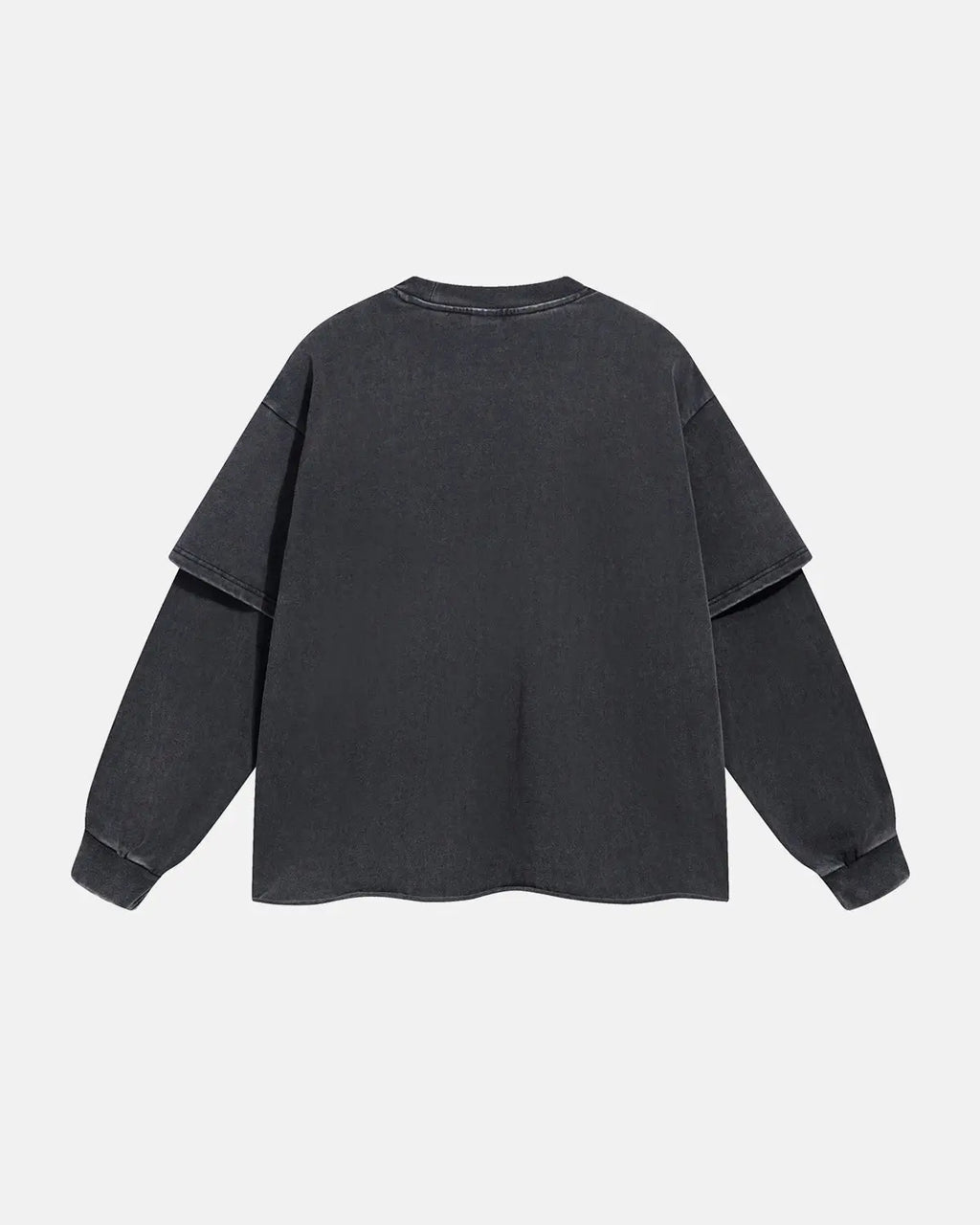 Black Acid Wash Layered Tees | Inflation Streetwear