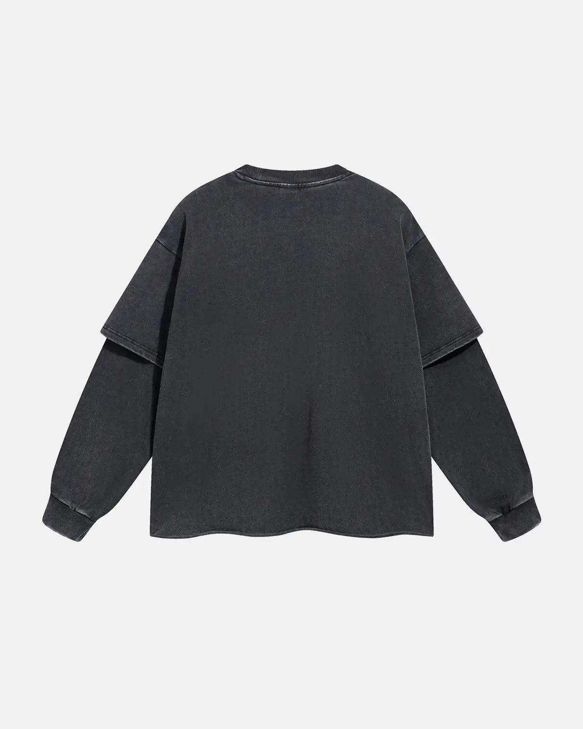 Black Acid Wash Layered Tees | Inflation Streetwear