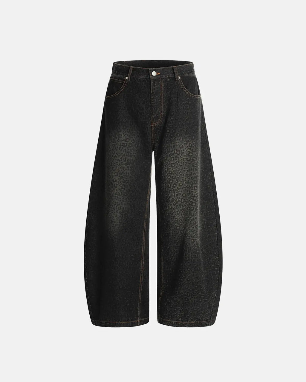 Vintage Leopard Print Barrel Jeans | Inflation Streetwear