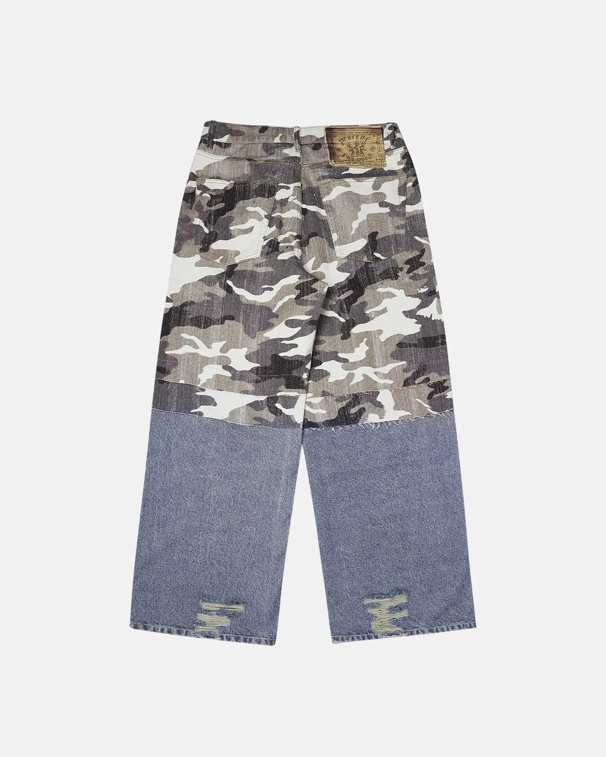 Patchwork Effect Print Baggy Jeans | Inflation Streetwear