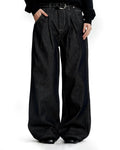 Contrast Stitching Raw Baggy Jeans | Inflation Streetwear