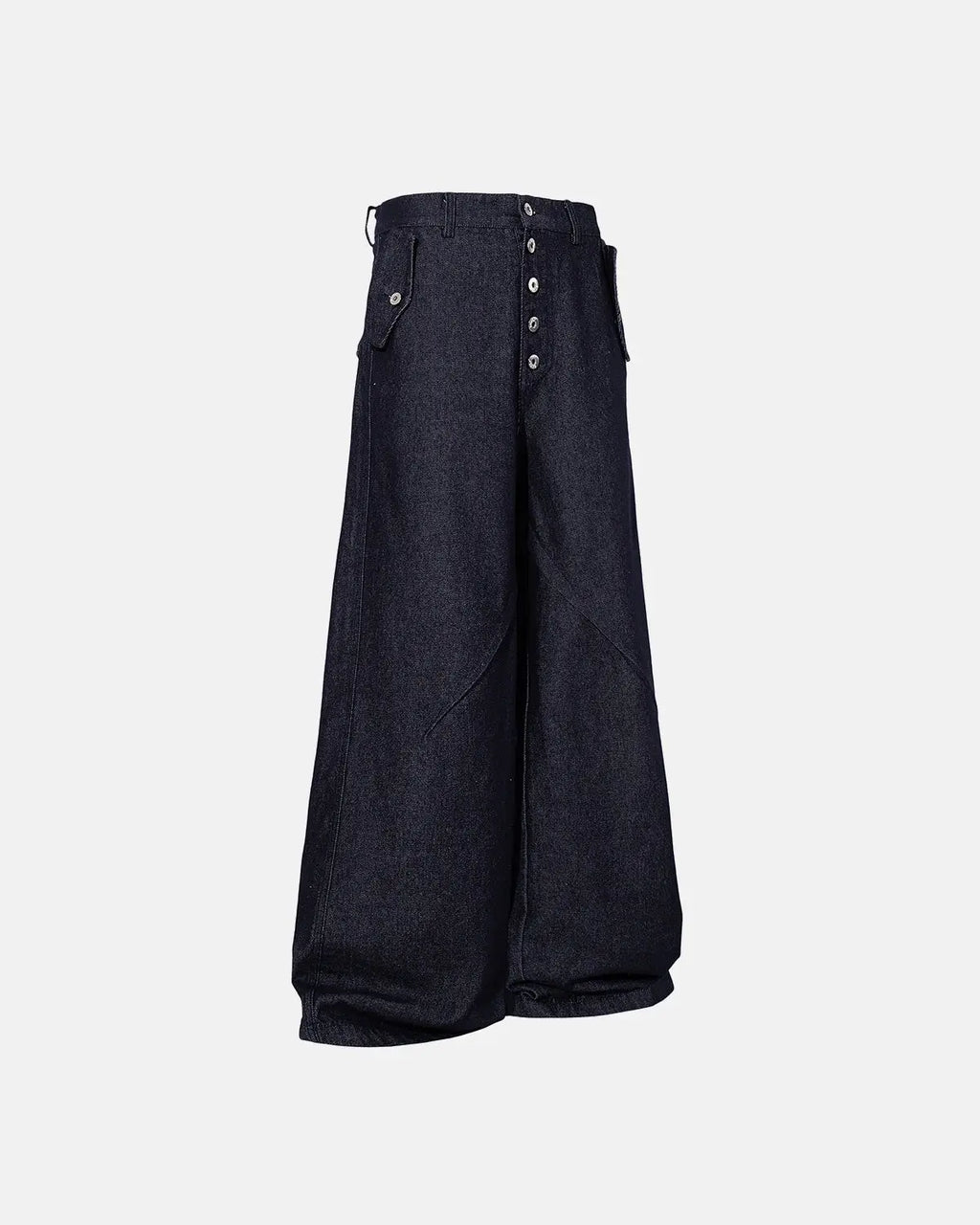 Buttons Up Raw Blue Baggy Jeans | Inflation Streetwear