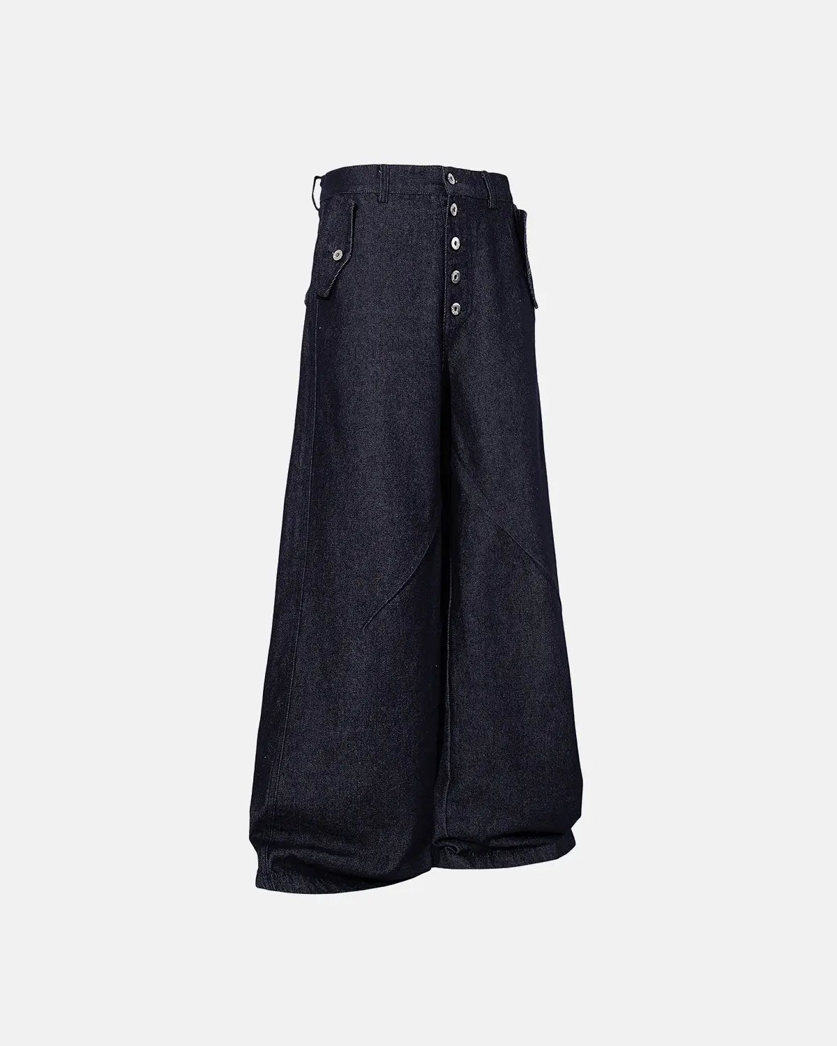 Buttons Up Raw Blue Baggy Jeans | Inflation Streetwear