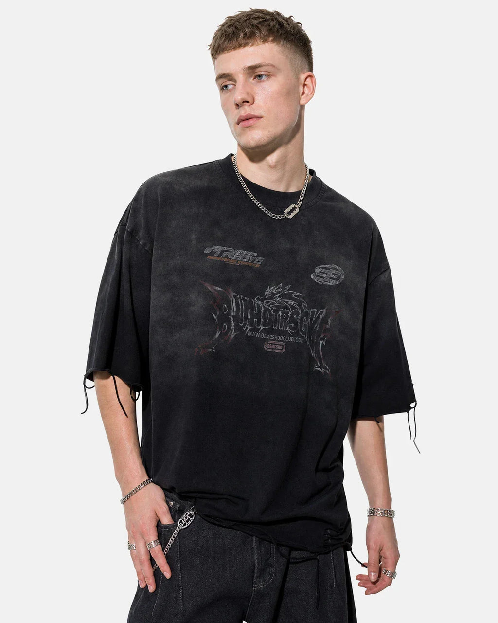 Monkey Washed Distressed T-Shirt | Inflation Streetwear