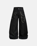 Metal Eyelet Chain Barrel Jeans | Inflation Streetwear