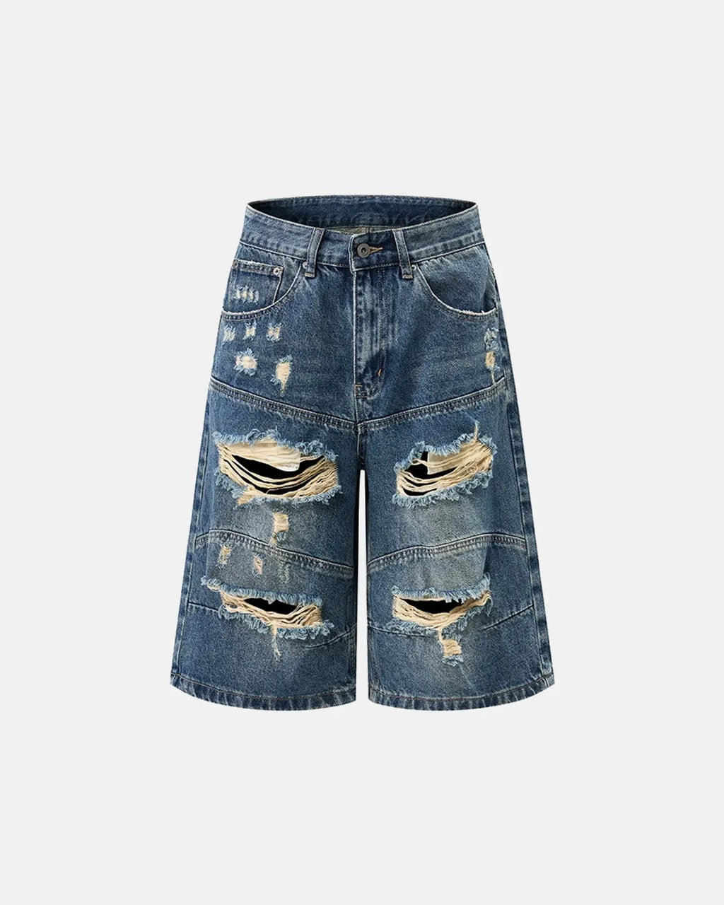 Heavy Washed Distressed Baggy Jorts | Inflation Streetwear