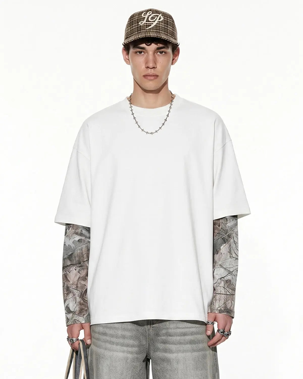 Camo Layered Oversized T-Shirt | Inflation Streetwear