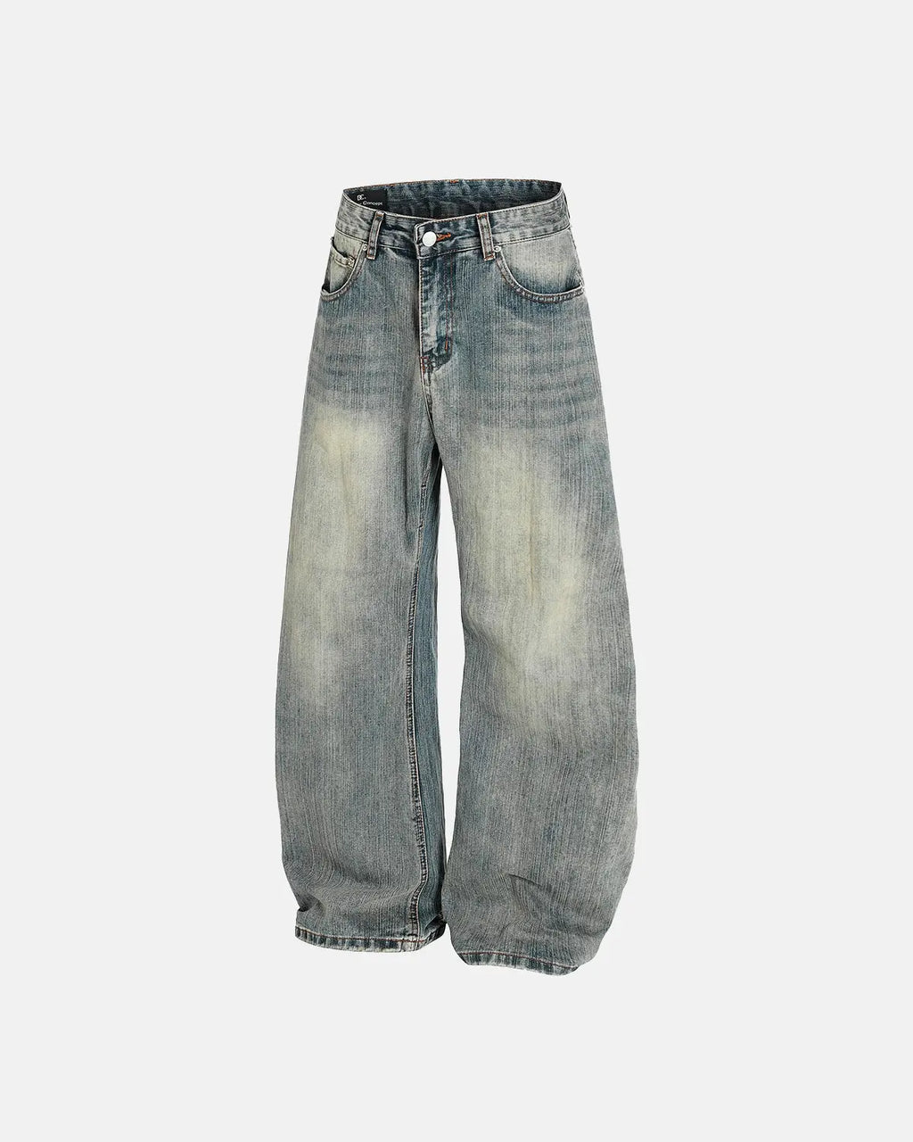 Washed  Bamboo Weave Baggy Bootcut Jeans | Inflation Streetwear