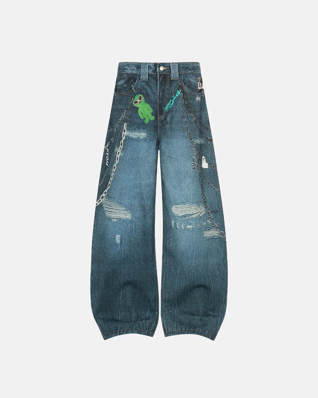 3D Print Chain Barrel Jeans | Inflation Streetwear