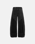 Black Patchwork Barrel Jeans | Inflation Streetwear