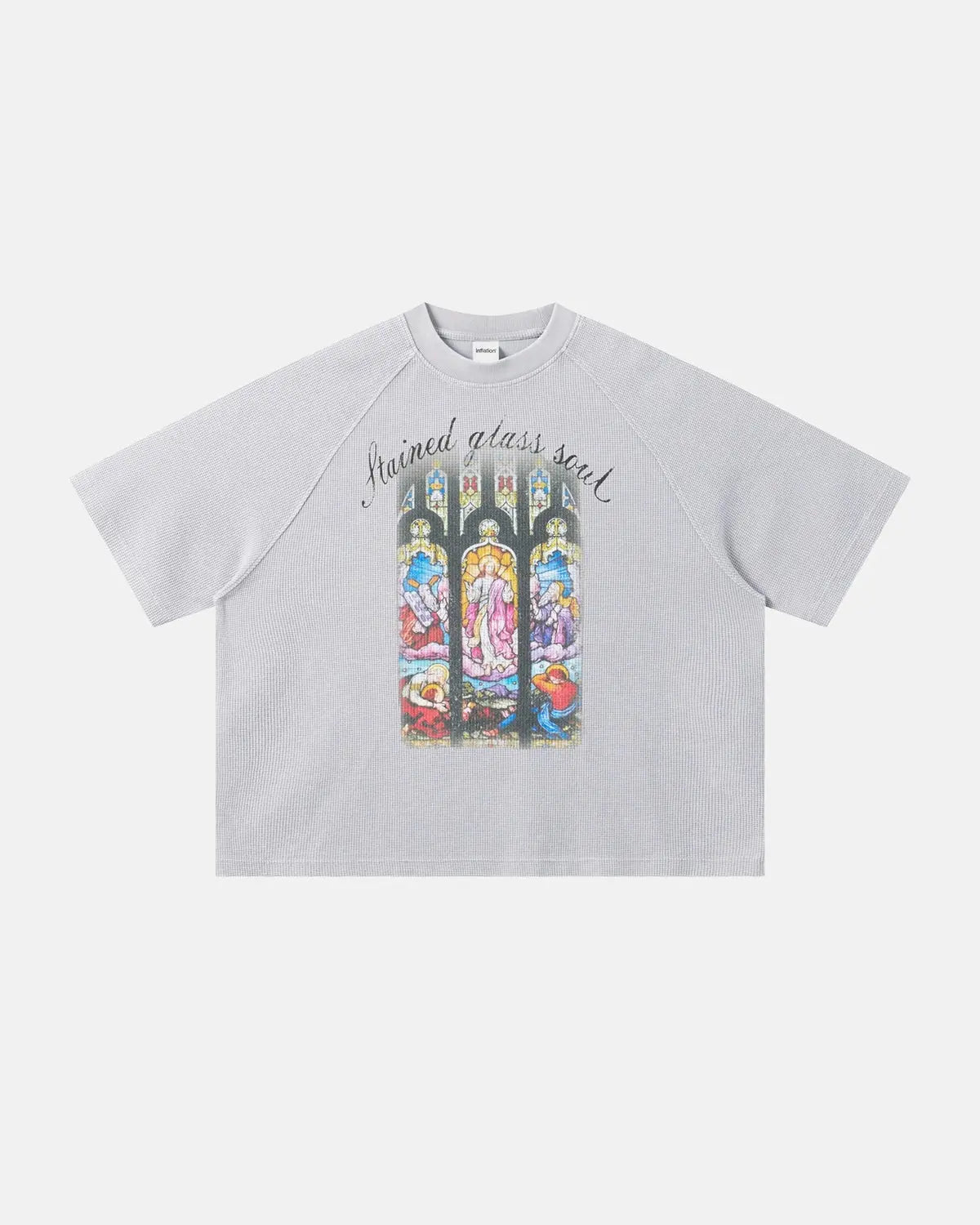 Washed Graphic Boxy Waffle T-Shirt | Inflation Streetwear