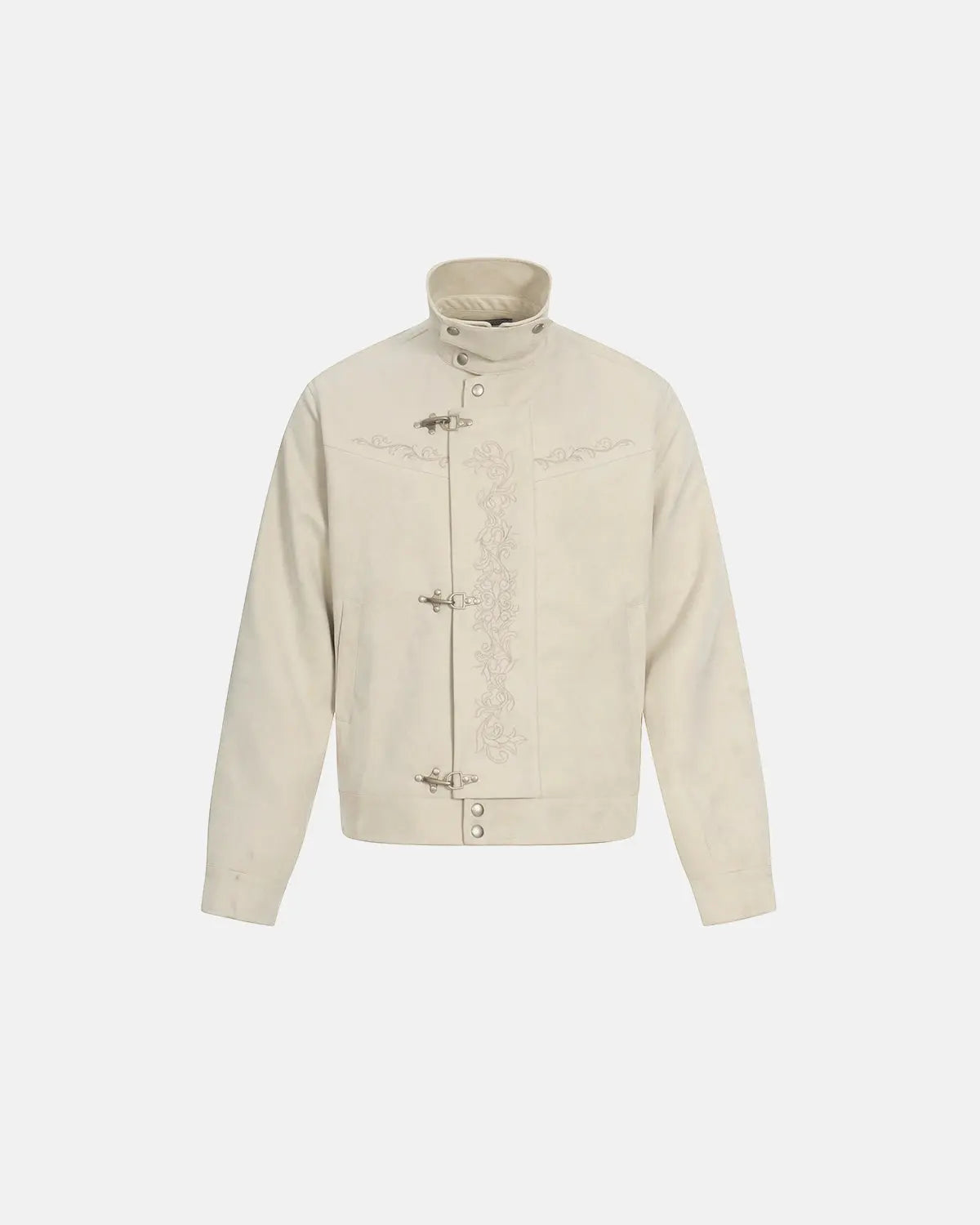 Embroidery Jacquard Cropped Clasp Jacket | Inflation Streetwear