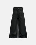 Black Graphic Wide Leg Pants | Inflation Streetwear