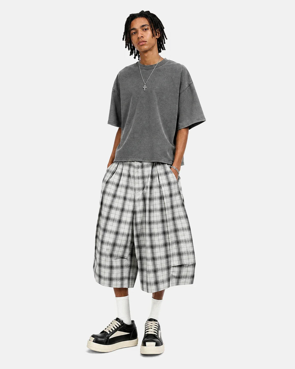 Plaid Longline Casual Shorts | Inflation Streetwear