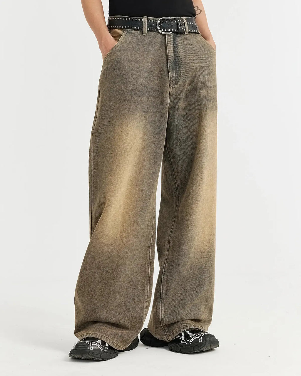 Brown Acid Wash Baggy Jeans | Inflation Streetwear