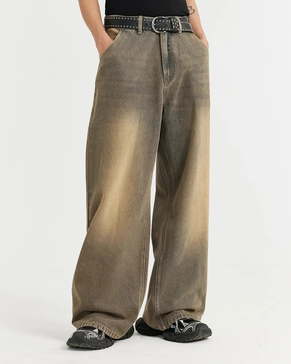 Brown Acid Wash Baggy Jeans | Inflation Streetwear