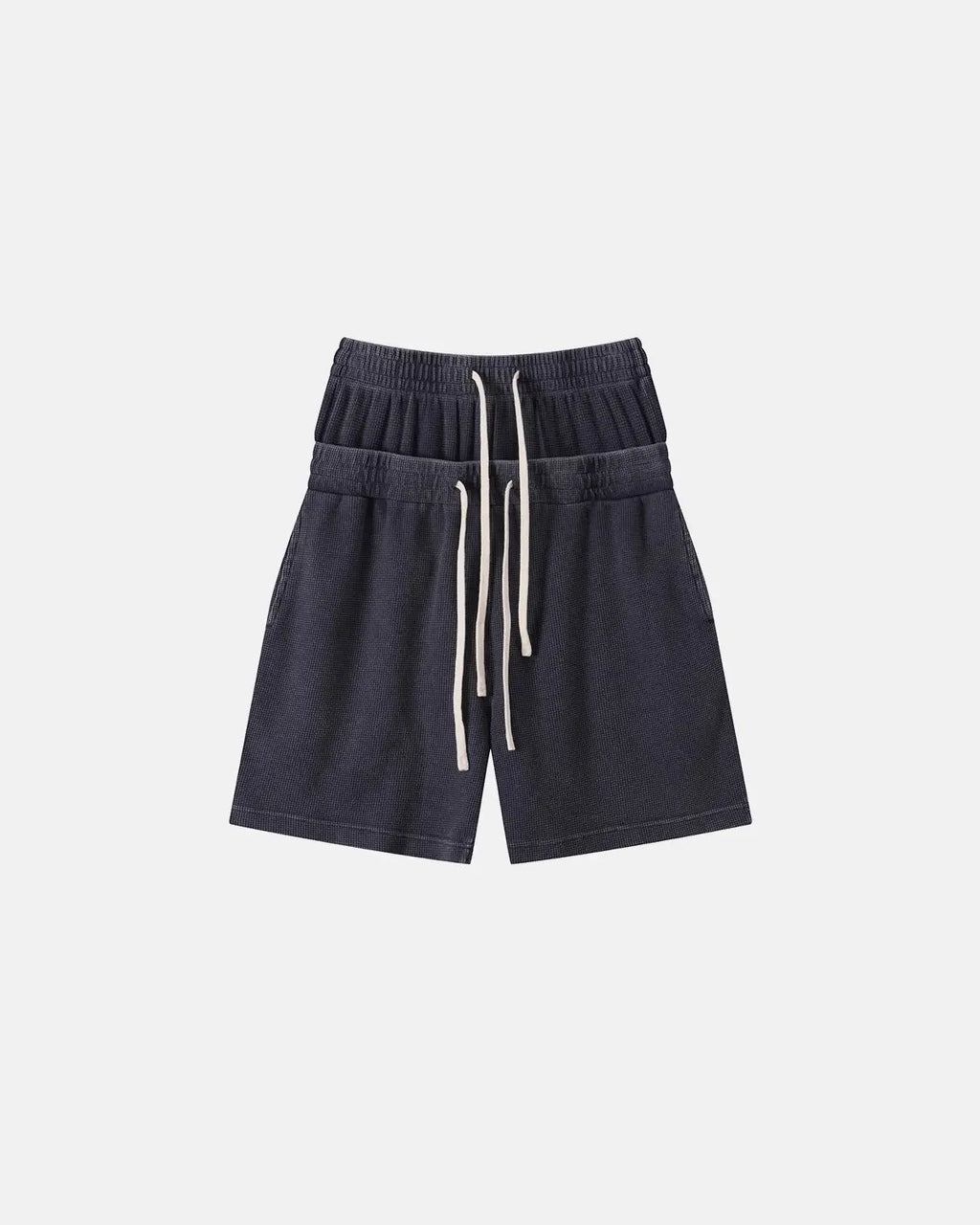 Double Waist Acid Wash Waffle Shorts | Inflation Streetwear