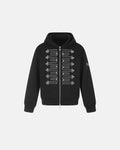 Braided Embroidery Boxy Zip Up Hoodie | Inflation Streetwear