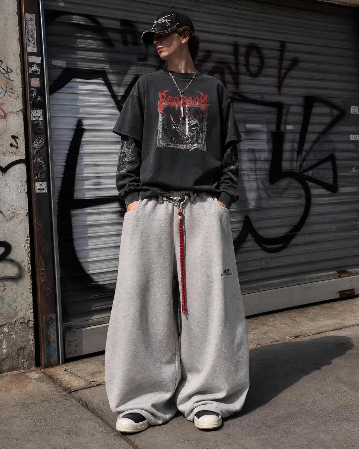 Baggy Wide Leg Sweatpants with Waistband | Inflation Streetwear
