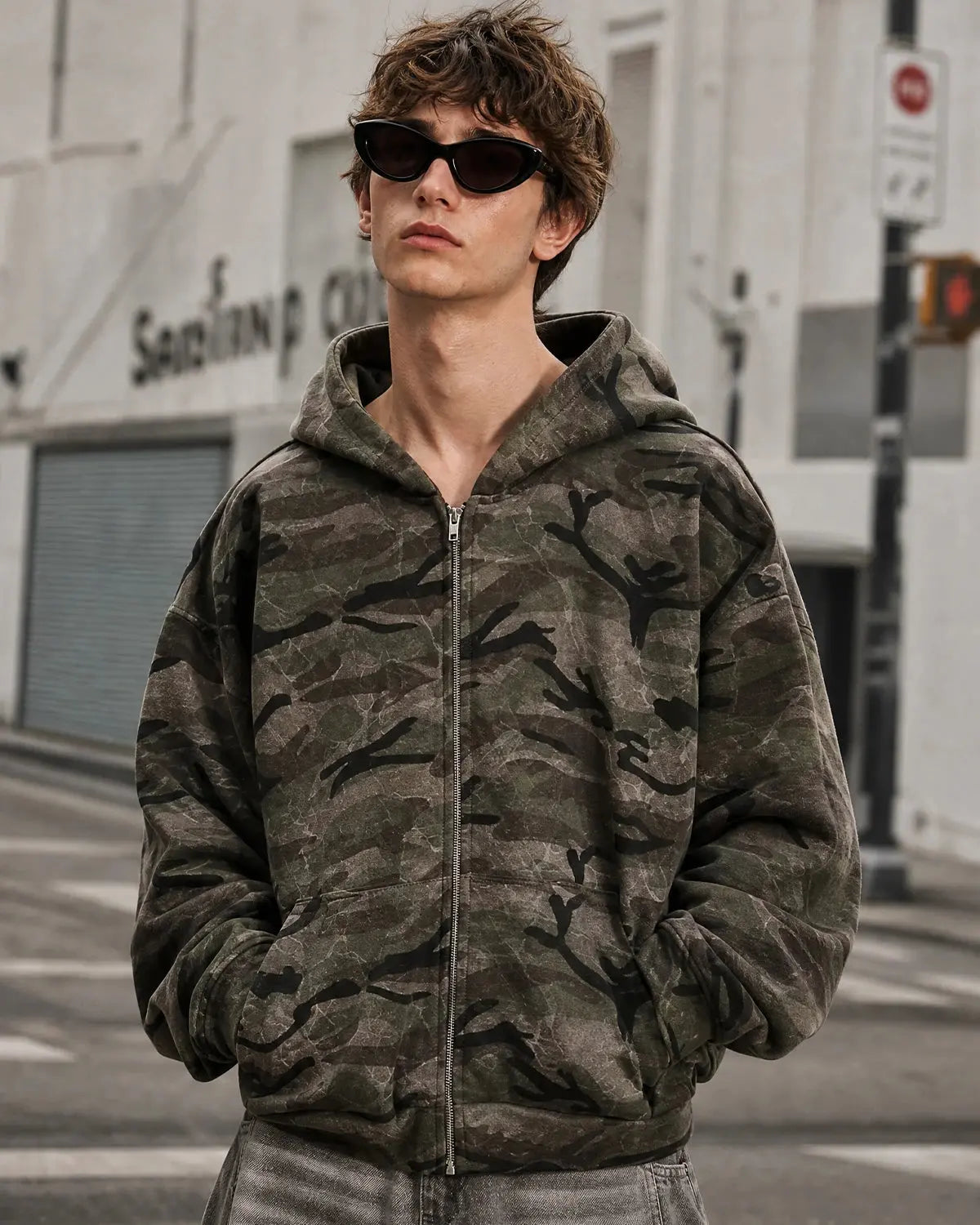 Camouflage Zip Up Jacket | Inflation Streetwear