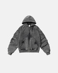 Acid Washed Embroidery Zip Up Hoodies | Inflation Streetwear