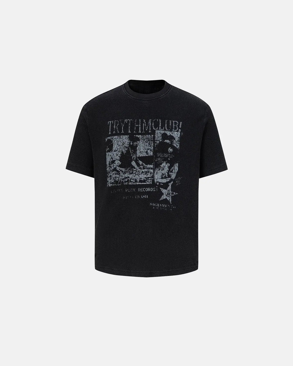 Distressed Graphic Waffle Tee | Inflation Streetwear