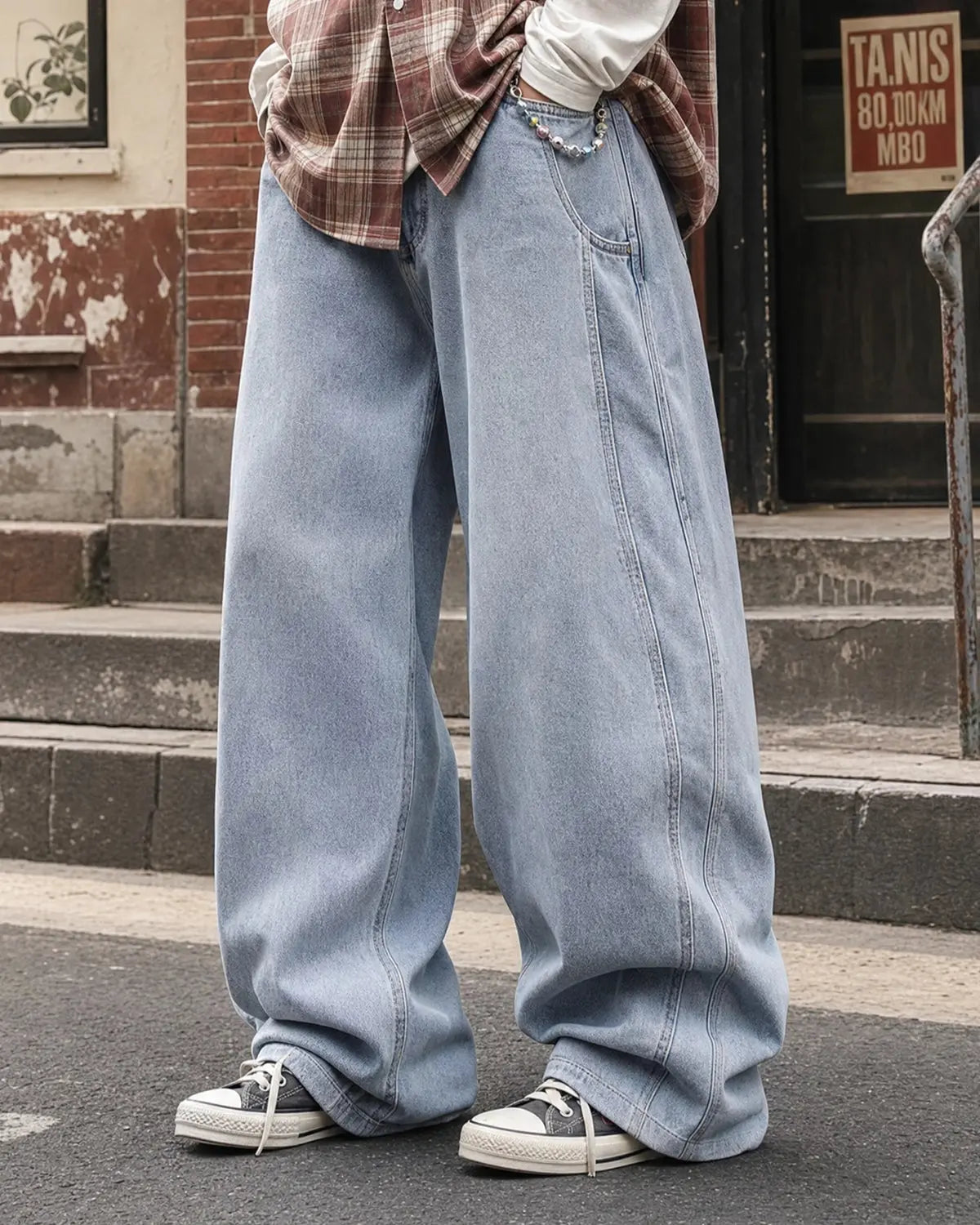 Acid Washed Distressed Barrel Jeans | Inflation Streetwear