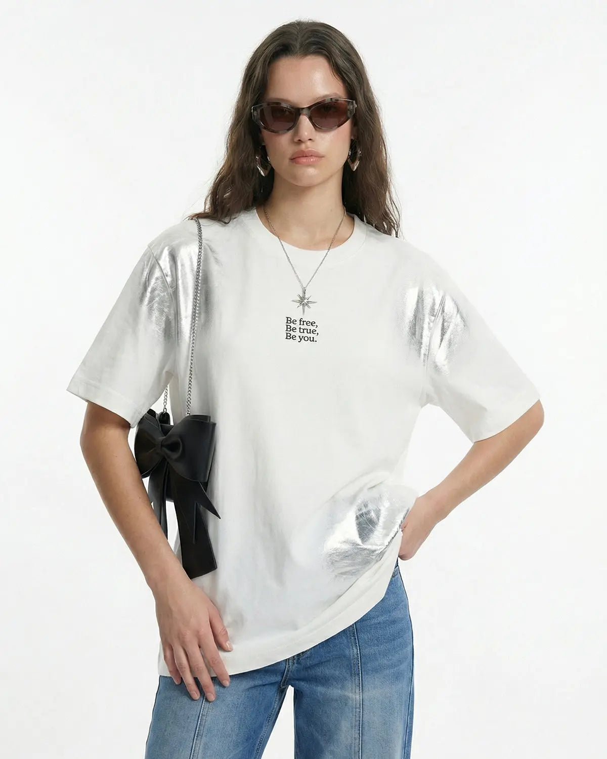 Iridescent Shimmer Oversized T-Shirt | Inflation Streetwear
