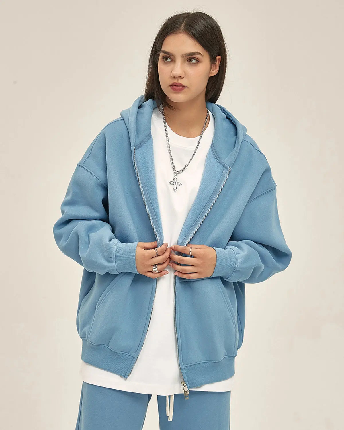 Fleece Double Zip Up Hoodies | Inflation Streetwear