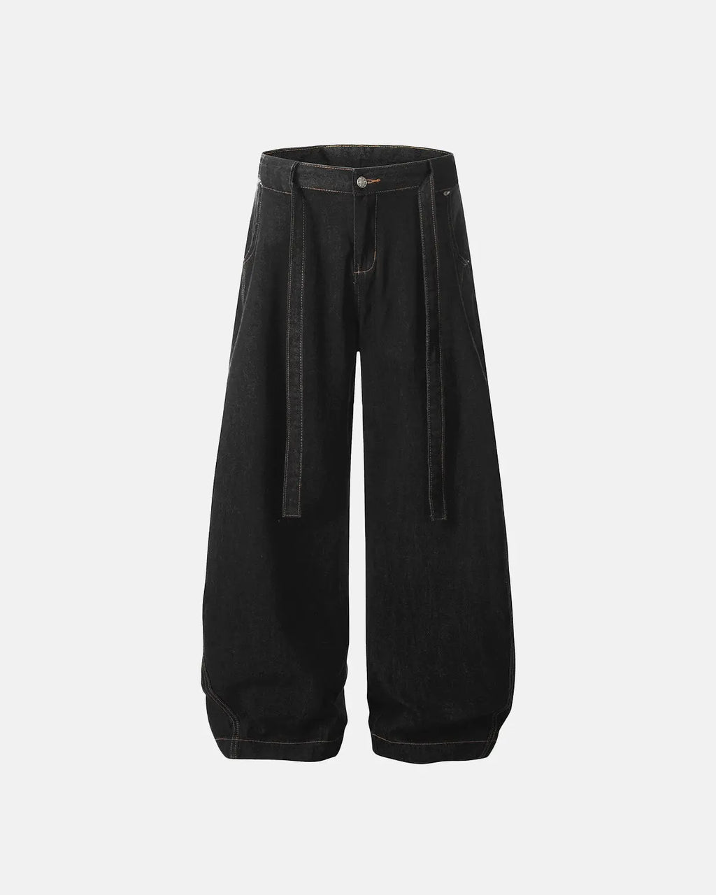 Contrast Stitch Raw Baggy Jeans | Inflation Streetwear